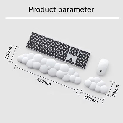 Leather Cloud Shape Wrist Rest Pad Soft PU Material Memory Foam Anti-Slip Rubber Base Office Keyboard Mouse Support Wrist Pad