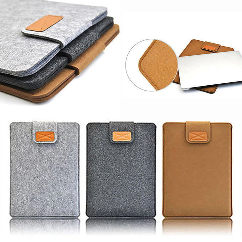 Felt Sleeve Slim Tablet Case Cover Bag for Macbooks Air Pro 11 13 15 Inch Solid Color Tablet Storage Bag