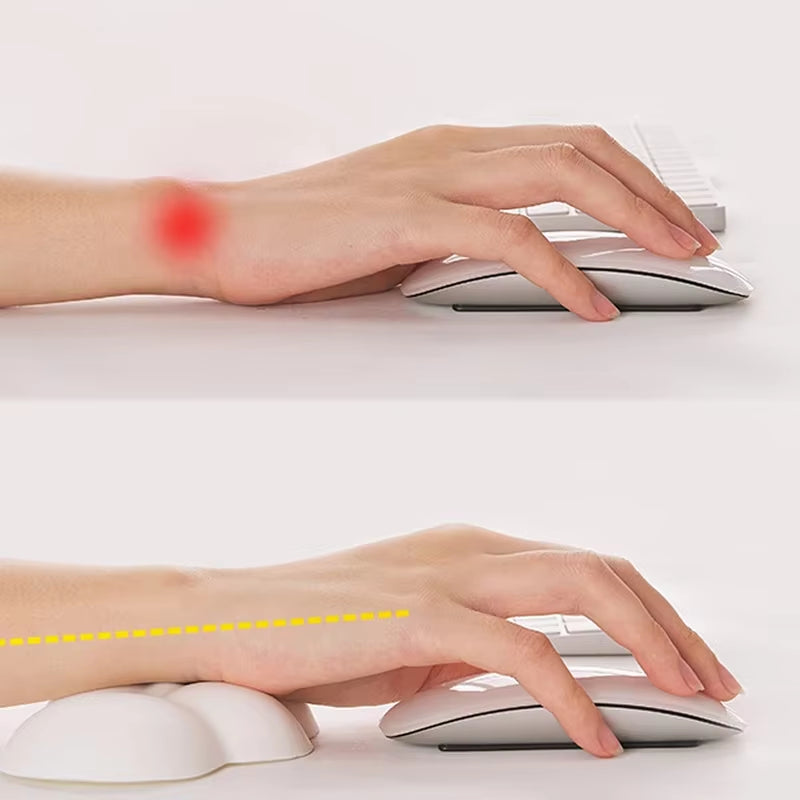 Leather Cloud Shape Wrist Rest Pad Soft PU Material Memory Foam Anti-Slip Rubber Base Office Keyboard Mouse Support Wrist Pad