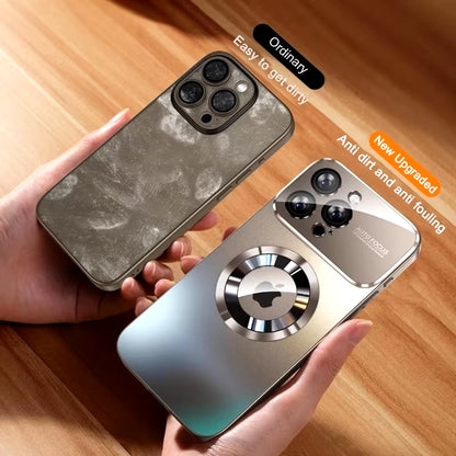 Luxury Glass Camera Lens for Magesafe Magnetic Wireless Charging Case for Iphone 11 12 13 14 15 16 Pro Max plus Shockproof Cover