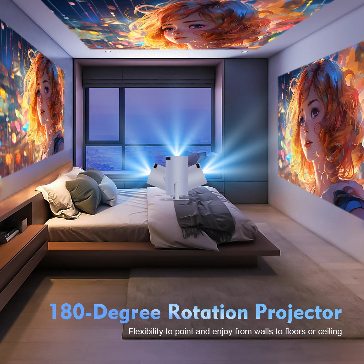 Projector HY300 Pro 4K Android 11 Dual Wifi6 290ANSI BT5.0 1080P 1280*720P Home Cinema Outdoor Projetor