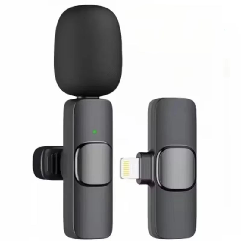 Wireless Lavalier Microphone Portable Audio Video Recording Mini Mic for Iphone Android Live Broadcast Gaming Phone with Receive