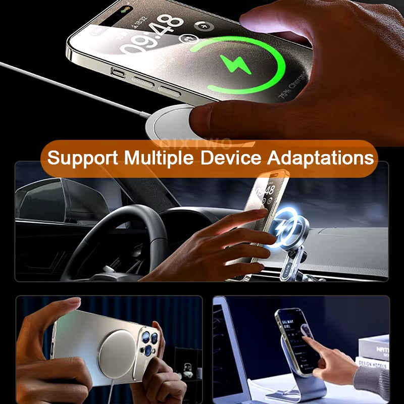 Luxury Glass Camera Lens for Magesafe Magnetic Wireless Charging Case for Iphone 11 12 13 14 15 16 Pro Max plus Shockproof Cover